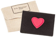 Elie Beaumont Heart Kartenetui – Schwarz/Beerenrosa