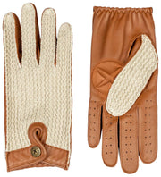 Dents Die Suited Racer Hatcher Leder-Fahrhandschuhe – Cognac Tan