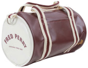Fred Perry Klassische Mini-Fasstasche – Ochsenblut/Ecru-Creme