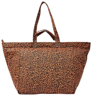 Roka Große Marylebone-Tragetasche aus Baumwollcanvas in Mini-Leopardenbraun