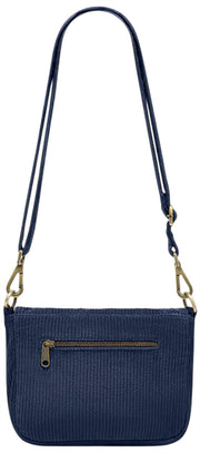 Hindbag Margault Umhängetasche – Samt Marineblau