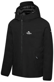 Helvetica Mountain Pioneers Eyeblock-Windjacke mit Kapuze – Schwarz