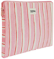 Hindbag Ava Kleine 13-Zoll-Laptoptasche – Rot/Rosa gestreift