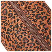 Roka Mayfair Kleiner Kulturbeutel aus Baumwollcanvas – Mini Leopard Brown