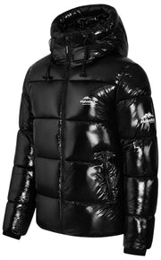 Helvetica Mountain Pioneers Viber Daunenjacke mit Kapuze – Schwarz
