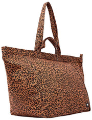 Roka Große Marylebone-Tragetasche aus Baumwollcanvas in Mini-Leopardenbraun
