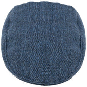 Dents Grafham Fischgräten-Tweed-Schiebermütze – Marineblau