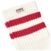 Roka Windsor Stripe Crew Socken – Cranberry-Rot