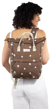 Freundliche Tasche London Hackney Stickneed mittlerer Rucksack - Kakao Brown Daisy