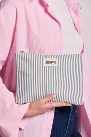 Hindbag Ema Medium Reißverschlusstasche – Blaue Streifen