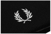 Fred Perry Klassische Mütze aus Merinowolle – Schwarz/Schneeweiß
