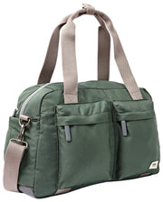 Roka Gatwick Kleine Reisetasche aus recyceltem Canvas – Thunderstorm Green