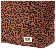 Roka Hoxton Große Umhängetasche aus Baumwollcanvas – Mini Leopard Brown