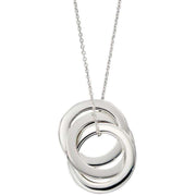 Beginnings Triple Interlinked Circle Necklace - Silver