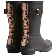 Hunter Original Short Leopard Backstrap Gummistiefel – Schwarz/Beige