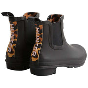 Hunter Original Leopard Backstrap Chelsea Boots – Schwarz/Beige