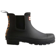 Hunter Original Leopard Backstrap Chelsea Boots – Schwarz/Beige