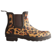 Hunter Original Leopard Chelsea-Stiefel – Beige/Schokoladenbraun
