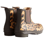 Hunter Original Leopard Chelsea-Stiefel – Beige/Schokoladenbraun