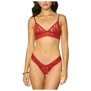 Hanky Panky Signature Lace Original Rise 5 Pack Thongs - Granite Grey/Woodland Green/Clay/Dark Pomegranate
