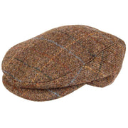 Dents Abraham Moon Yorkshire Tweed Flat Cap - Chestnut Brown