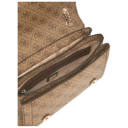 GUESS Noelle II Convertible Umhängetasche mit Klappe – Logo in Latte Brown