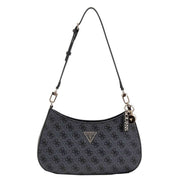 GUESS Noelle II Top Zip Umhängetasche – Coal Black Logo