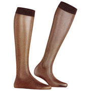 Falke Glitzernde 30-Denier-Kniestrümpfe – Barolo/Gold