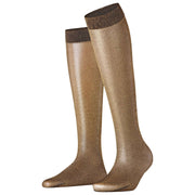 Falke Glitzernde 30-Denier-Kniestrümpfe – Braun/Gold
