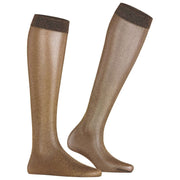 Falke Glitzernde 30-Denier-Kniestrümpfe – Braun/Gold
