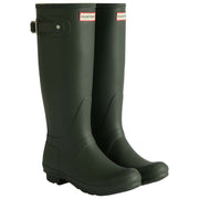 Hunter Original Tall Gummistiefel mit Tartan-Futter – Dunkelolivgrün