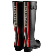 Hunter Original Tall Gummistiefel mit dreifarbigem Logo – Schwarz
