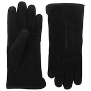 Isotoner Wildlederhandschuhe mit Kunstpelzfutter – Schwarz