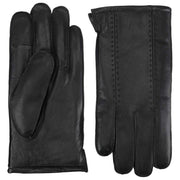 Isotoner Lederhandschuhe mit Nahtdetail – Schwarz