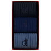 London Sock Company Simply 3-Paar Sockenbox-Set – Blau