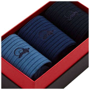 London Sock Company Simply 3-Paar Sockenbox-Set – Blau