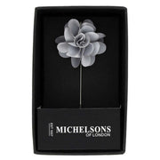 Michelsons of London Flower Lapel Pin - Silver