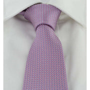 Michelsons of London Textured Geo Silk Tie and Pocket Square Set - Pink