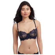 Skarlett Blue Entice Spitzen-Balconette-BH – Schwarz/Mitternachtsmarine