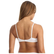 Skarlett Blue Entice Balconette-BH aus Spitze – Weiß/Nylon-Hellbraun