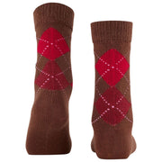 Burlington Whitby-Socken – Braun/Rot