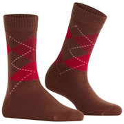 Burlington Whitby-Socken – Braun/Rot