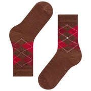 Burlington Whitby-Socken – Braun/Rot