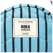 Roka Paddington Kleine Umhängetasche aus recyceltem Canvas – Blau gestreift