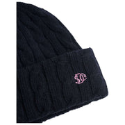 Superdry & Co Premium Zopfmuster-Beanie-Mütze – Eclipse Navy