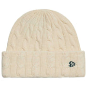 Superdry & Co Premium-Beanie mit Zopfmuster – Naturcreme