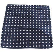Knightsbridge Neckwear Polka Dot Silk Pocket Square - Navy/White