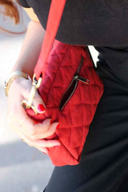 Hindbag Margault Stepp-Umhängetasche – Terrakotta-Rot
