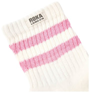 Roka Windsor Stripe Crew Socken – Pink Carnation
