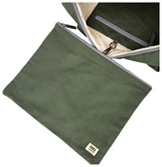 Roka Somerset Große Babytasche aus Baumwollcanvas – Weidengrün
